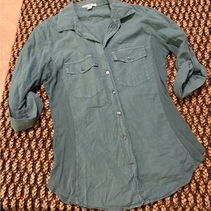 James Perse Teal Button-Down Shirt